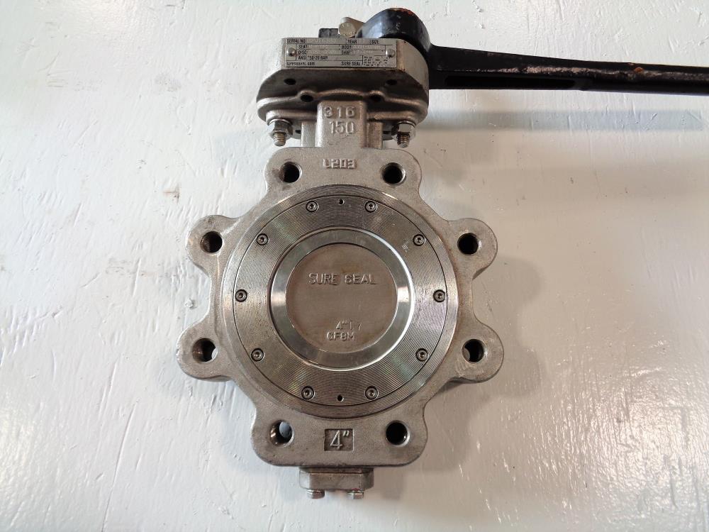 Sure Seal 4" 150# 316 Stainless Steel Butterfly Valve
